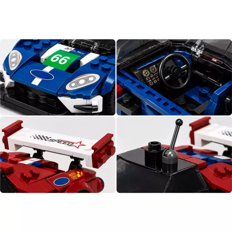 LEAN TOYS Statybiniai blokeliai Sportinis automobilis GT2016 Lenktyninis demonstracinis dėklas 347 vnt.