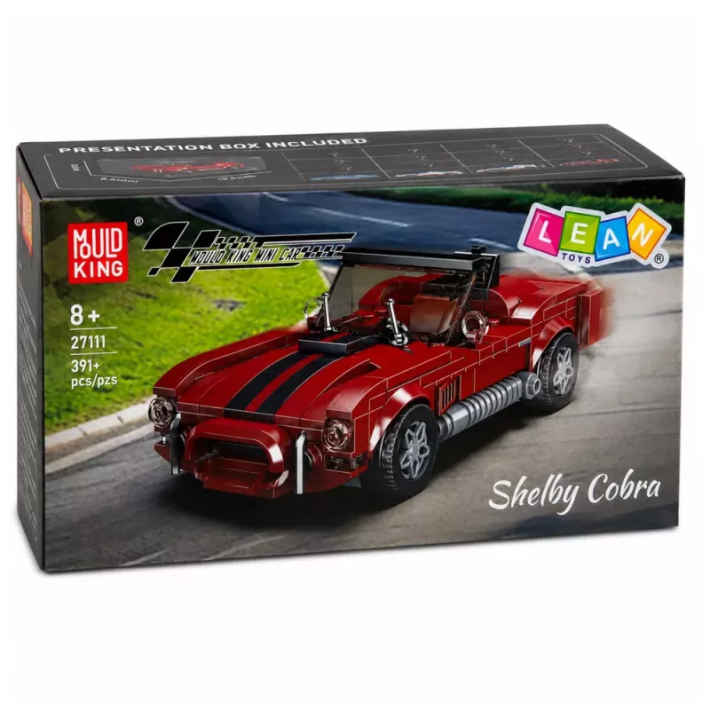 LEAN TOYS Construction Bricks Classic Car S.Cobra Red Display Case 391 pcs.
