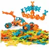 LEAN TOYS Kūrybiniai konstravimo blokeliai, tarpusavyje sujungiami, lankstūs, spalvoti, 138 vnt.