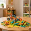 LEAN TOYS Kūrybiniai konstravimo blokeliai, tarpusavyje sujungiami, lankstūs, spalvoti, 138 vnt.