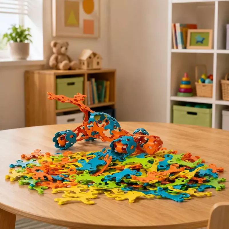 LEAN TOYS Kūrybiniai konstravimo blokeliai, tarpusavyje sujungiami, lankstūs, spalvoti, 138 vnt.