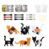 LEAN TOYS Kūrybinis siuvimo minkštų žaislų rinkinys Veltiniai katės pliušiniai DIY 6 vnt.