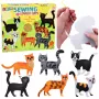 LEAN TOYS Kūrybinis siuvimo minkštų žaislų rinkinys Veltiniai katės pliušiniai DIY 6 vnt.