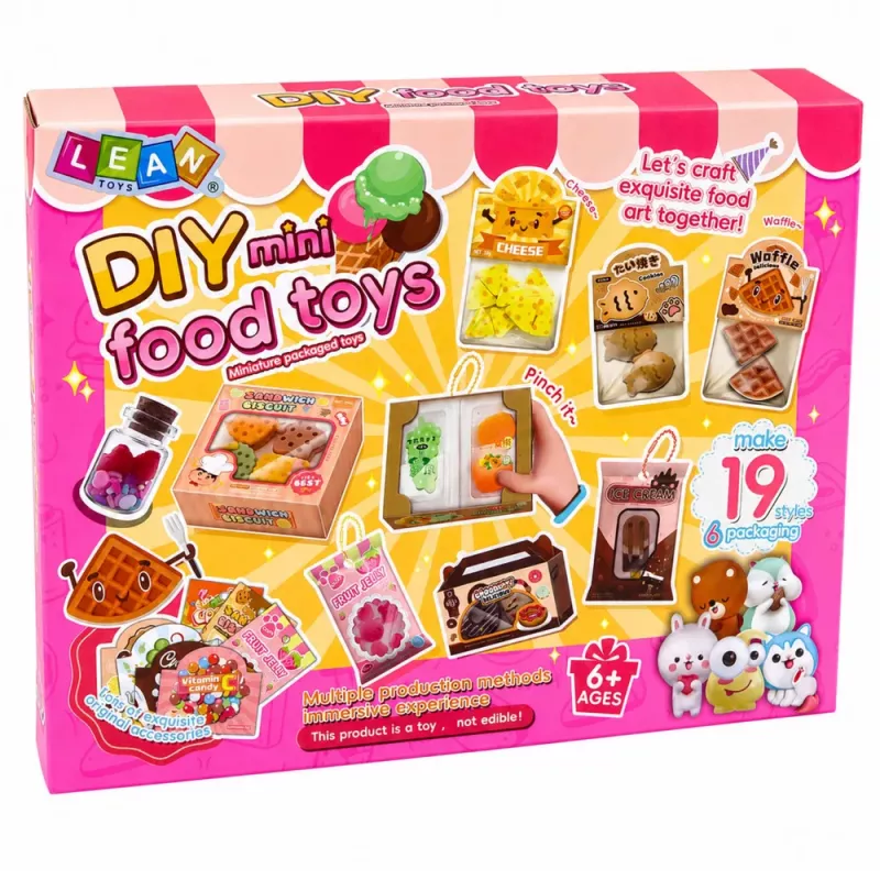 LEAN TOYS DIY kūrybinis rinkinys „Squishy“ mini saldumynams ir užkandžiams dekoruoti