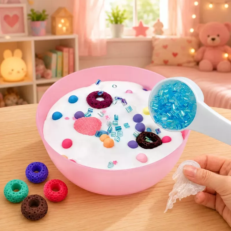 LEAN TOYS Kūrybinis rinkinys dekoratyviniam želė slime kūrimui DIY slime aksesuarai