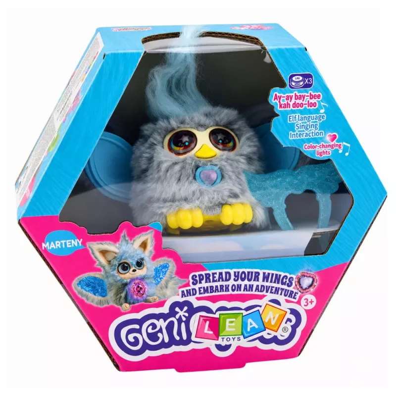 LEAN TOYS Genie Pets Interaktyvus Pabaisiukas su Šviesomis ir Garsais Pakabukas Pilkas