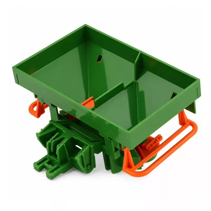 LEAN TOYS Žemės ūkio rinkinys: Traktorius su šieno griebtuvu, priekaba ir šieno ritiniais 1:24