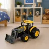LEAN TOYS Žemės ūkio traktorius su buldozeriu, šviesomis, garsais, geltonas, 1:24