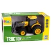 LEAN TOYS Žemės ūkio traktorius su buldozeriu, šviesomis, garsais, geltonas, 1:24