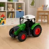 LEAN TOYS Žemės ūkio traktorius su priekaba 1:24 Baltas Žalias Guminiai ratai
