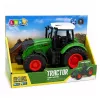 LEAN TOYS Žemės ūkio traktorius su priekaba 1:24 Baltas Žalias Guminiai ratai