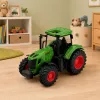 LEAN TOYS Žemės ūkio traktorius su guminiais ratais, žalias, 1:24