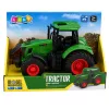 LEAN TOYS Žemės ūkio traktorius su guminiais ratais, žalias, 1:24
