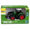 LEAN TOYS Žemės ūkio traktorius su priekiniu krautuvu, guminiais ratais, žalias, 1:24