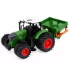 LEAN TOYS Žemės ūkio traktorius su sėjamąja, guminiai ratai, 1:24 mastelio žaislinė transporto priemonė