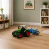 LEAN TOYS Žemės ūkio traktorius su volu Žalias 1:24