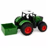 LEAN TOYS Žemės ūkio traktorius su trąšų barstytuvu, guminiais ratais, žalias, 1:24