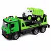 LEAN TOYS Vilktuvas ir šiukšliavežė automobilių rinkinys su šviesomis ir garsais, žalias