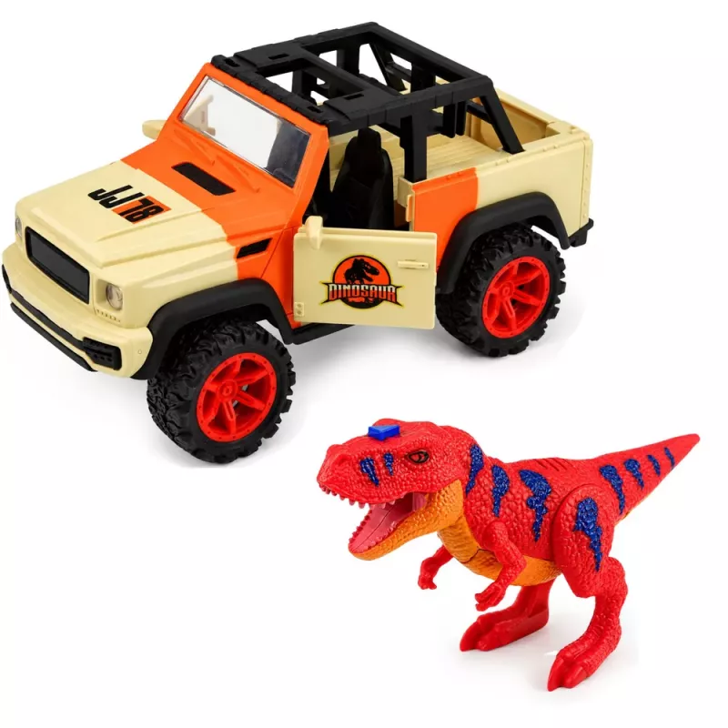 LEAN TOYS Visureigis su T-Rex Dinozauru, Šviesomis, Garsais, Atidaromomis Durimis