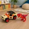 LEAN TOYS Visureigis su T-Rex Dinozauru, Šviesomis, Garsais, Atidaromomis Durimis
