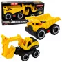 LEAN TOYS Construction Vehicle Set Excavator Dumper Moving Lights Sounds Yellow