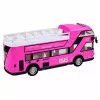 LEAN TOYS Dviaukštis miesto autobusas su atsidarančiomis durimis, šviesomis ir garsais, rožinis