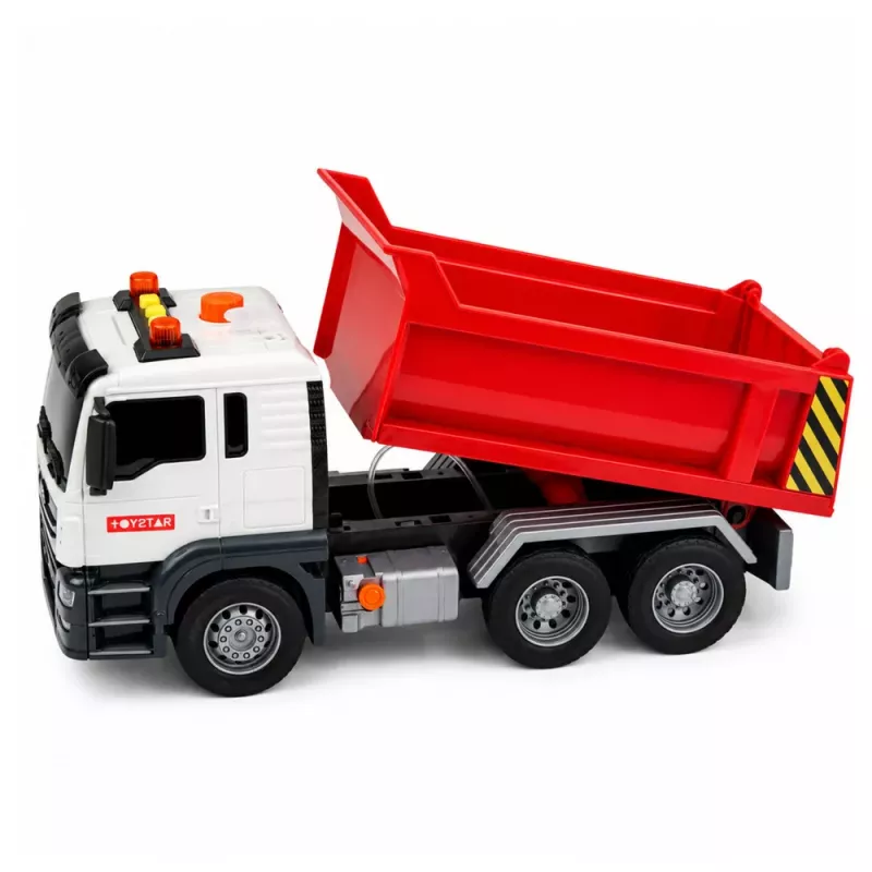 LEAN TOYS Savivartis su Kėlimo Dėže, Atidaromu Galu, Šviesomis ir Garsais, Raudonas