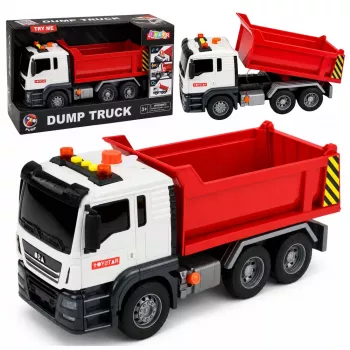 LEAN TOYS Savivartis su Kėlimo Dėže, Atidaromu Galu, Šviesomis ir Garsais, Raudonas