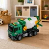 LEAN TOYS Betono maišyklės sunkvežimis su besisukančiu būgnu, šviesomis ir garsais, žalias