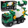 LEAN TOYS Betono maišyklės sunkvežimis su besisukančiu būgnu, šviesomis ir garsais, žalias