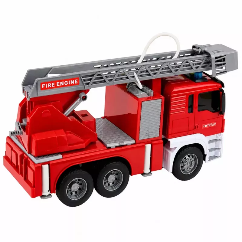 LEAN TOYS Gaisrinis automobilis su strėle, vandens pylimo funkcija, šviesomis ir garsais