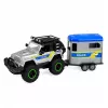 LEAN TOYS Policijos visureigis su arklių priekaba, šviesomis ir garsais