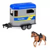 LEAN TOYS Policijos visureigis su arklių priekaba, šviesomis ir garsais