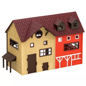 LEAN TOYS Ūkio rinkinys su traktoriumi, tvartu, gyvūnų figūrėlėmis ir aksesuarais, 44 vnt.