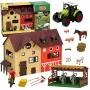 LEAN TOYS Ūkio rinkinys su traktoriumi, tvartu, gyvūnų figūrėlėmis ir aksesuarais, 44 vnt.