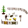 LEAN TOYS Ūkio rinkinys su traktoriumi, tvartu, silosu, figūrėlėmis, gyvūnais, įrankiais – 49 dalys