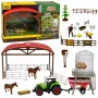 LEAN TOYS Ūkio rinkinys su traktoriumi, tvartu, silosu, figūrėlėmis, gyvūnais, įrankiais – 49 dalys