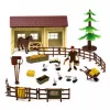 LEAN TOYS Ūkio rinkinys su traktoriumi, vėjo malūnu, tvartu, priekaba ir gyvūnų figūrėlėmis, 45 dalys