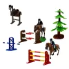 LEAN TOYS Rinkinys Ūkio Žirgynas Traktorius Kliūčių Ruožas Šokinėjimo Kalvos Žirgai Figūrėlės 72 vnt.