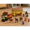 LEAN TOYS Rinkinys Ūkio Žirgynas Traktorius Kliūčių Ruožas Šokinėjimo Kalvos Žirgai Figūrėlės 72 vnt.