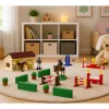LEAN TOYS Setas „Ūkio arkliai“ Kliūčių ruožas Arklidės Arklių figūrėlės 26 vnt.