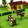 LEAN TOYS Setas „Ūkio arkliai“ Kliūčių ruožas Arklidės Arklių figūrėlės 26 vnt.