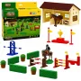 LEAN TOYS Setas „Ūkio arkliai“ Kliūčių ruožas Arklidės Arklių figūrėlės 26 vnt.