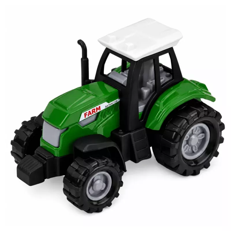 LEAN TOYS Žemės ūkio transporto priemonių rinkinys Traktorius Pašarinis kombainas Priekabos 1:68 4 vnt.