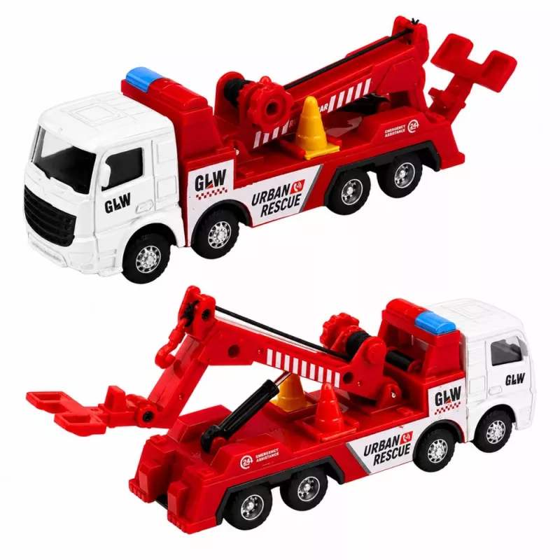 LEAN TOYS Boom Truck Metal Cab Adjustable Hook 1:55