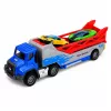 LEAN TOYS Sunkvežimis su rampa, transporteris, paleidimo automobilis, spyruoklinė pavara 1:55