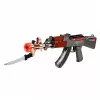 LEAN TOYS AK47 šautuvas, baterijomis maitinamas ginklo rekvizitas su peiliu, dūmų efektu, šviesomis ir garsais