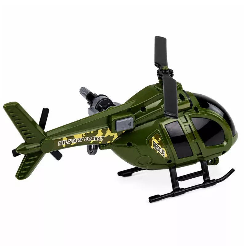 LEAN TOYS Karinis sraigtasparnis su kabliu, šviesomis ir garsais, žalias