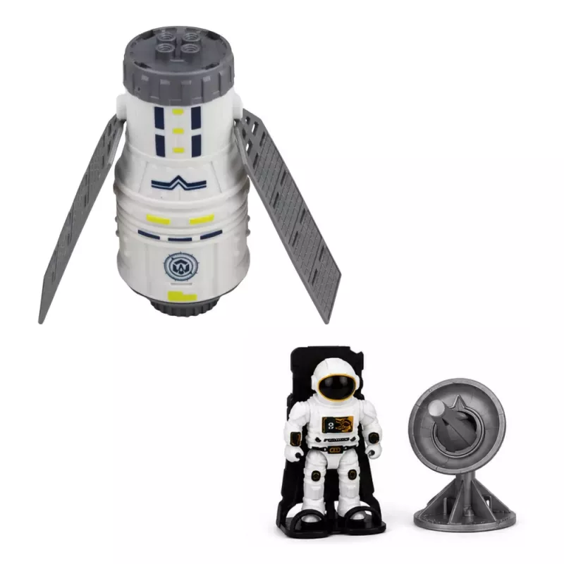 LEAN TOYS Kosminio laivo, palydovo, kapsulės, ryšio antenos ir astronautų rinkinys