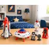 LEAN TOYS Erdvėlaivis NSO Raketa Maršrutinis Autobusas Ateivis Kosmonautas Antenų Rinkinys